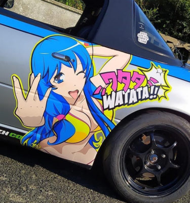 Sticker WATATA Itasha Bleu