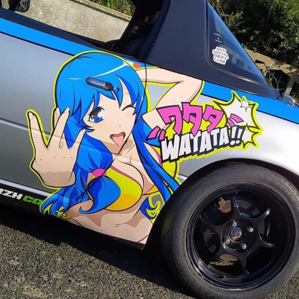 Sticker WATATA Itasha Bleu