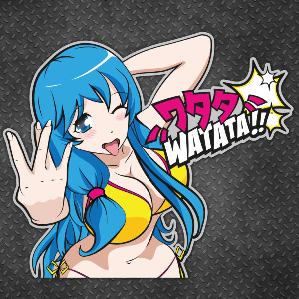Sticker WATATA Itasha Bleu